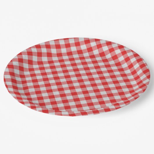 Teller von Classic Red und White Gingham Paper (Schrägansicht)