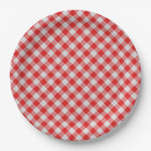 Teller von Classic Red und White Gingham Paper (Vorderseite)