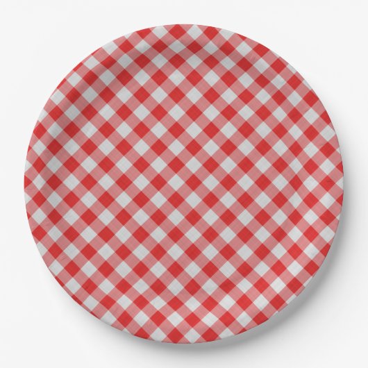 Teller von Classic Red und White Gingham Paper (Vorderseite)