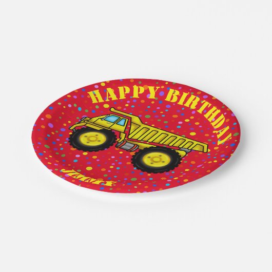 Teller von Dump Truck Paper (Schrägansicht)