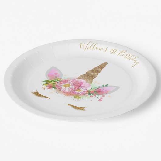 Teller von Einhorn-Face-Paper (Schrägansicht)