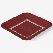 Teller von Einladungspapier mit burgundroter Einla (Gewinkelt)