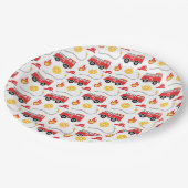 Teller von Feuerwehrfahrzeugen Geburtstagspapieren (Schrägansicht)