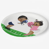 Teller von Football Gender Reveal Shower Paper (Schrägansicht)