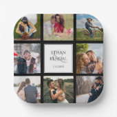 Teller von Fotocollage Black and White Wedding Pap (Vorderseite)