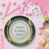 Teller von Green und Gold Art Deco Paper Personali (Party)