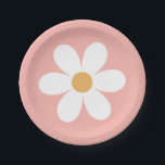 Teller von hellrosa und Daisy Birthday Paper<br><div class="desc">hellrosa und herzhafte Teller zum Geburtstag</div>