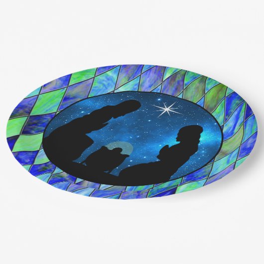 Teller von Krippenpapier (Schrägansicht)