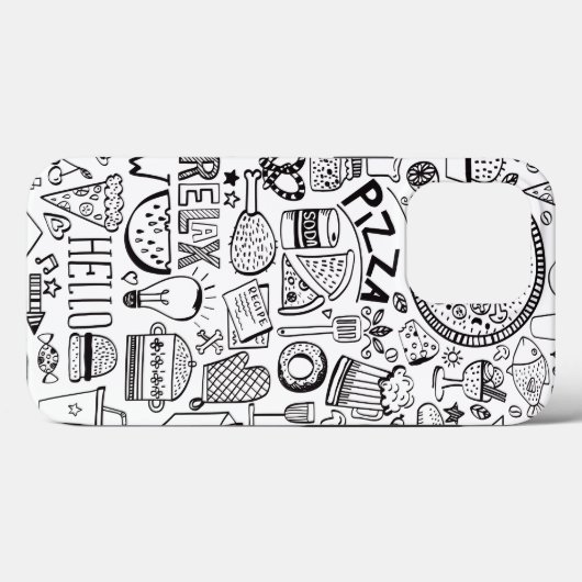 Teller von Notebooks mit Lebensmitteldoodaten Case-Mate iPhone Hülle (Rückseite (Horizontal))