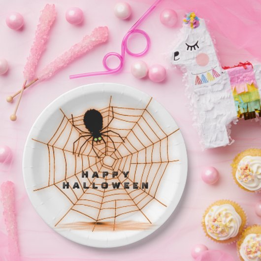 Teller von Orange & White Halloween Spiegellerie (Party)