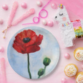 Teller von Poppy-Wasserfarben-Papier 9 in (Party)