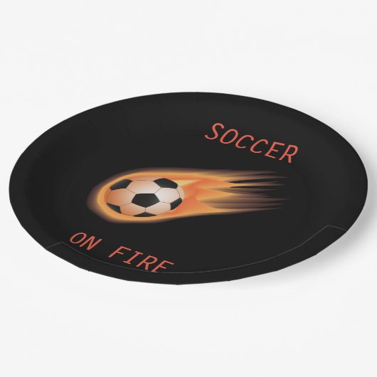 TELLER von SOCCER "On Fire"-Papier. (Schrägansicht)