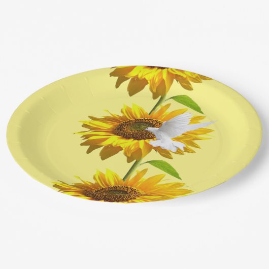 Teller von Sonnenblumenblättern (Schrägansicht)