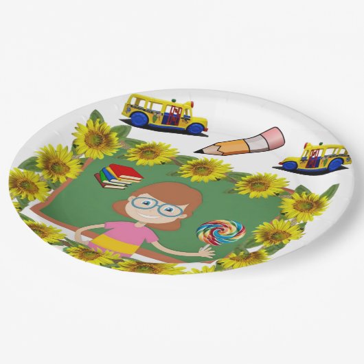 Teller von Sonnenblumenlehrern (Schrägansicht)