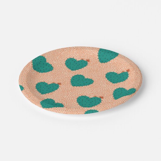 Teller von Sukkulärem Herzpapier (Schrägansicht)