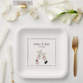 Teller von Toastpapier für Whimsical Champagner - 