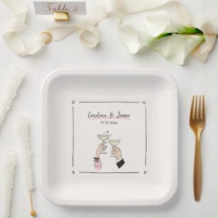 Teller von Toastpapier für Whimsical Champagner - 
