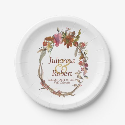 Teller von Watercolor Boho (Vorderseite)