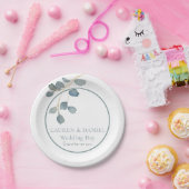 Teller von Watercolor Dusty Blue Wedding Theme Pap (Party)