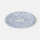 Teller von weichem Pastell Hydrangeas (Schrägansicht)
