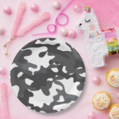 Teller von White and Gray Camouflage Paper (Party)