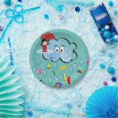 Teller, Wolkenpinguin, Roter Schirm Pappteller (Party)