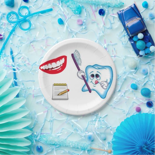 Teller-Zahnarzt Pappteller (Party)