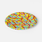 Teller, Zahnbürste Zahnbürste Zahnpasta Zähne Pappteller (Schrägansicht)