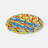 Teller, Zahnspange Zahnpasta Pappteller (Schrägansicht)