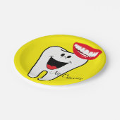 Teller, Zahnzähne, ohne Zähne, Zahnärzte Pappteller (Schrägansicht)