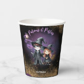 TELLER-Zauberer und Hexen-Geburtstagsparty Pappbecher (Vorderseite)