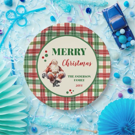 Teller zu Weihnachts-Weihnachts-Karierten Party (Party)