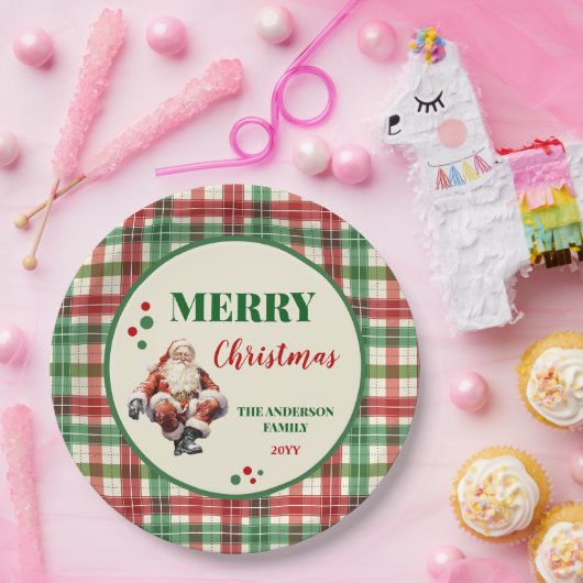 Teller zu Weihnachts-Weihnachts-Karierten Party (Party)