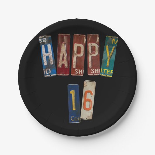 Teller zum 16. Geburtstag (Vorderseite)