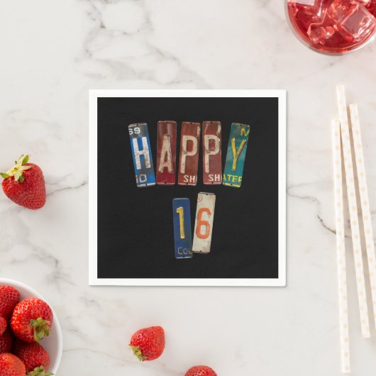 Teller zum 16. Geburtstag Serviette (Beispiel)