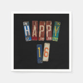 Teller zum 16. Geburtstag Serviette (Vorderseite)