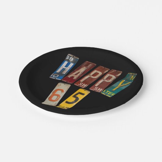 Teller zum 65. Geburtstag (Schrägansicht)