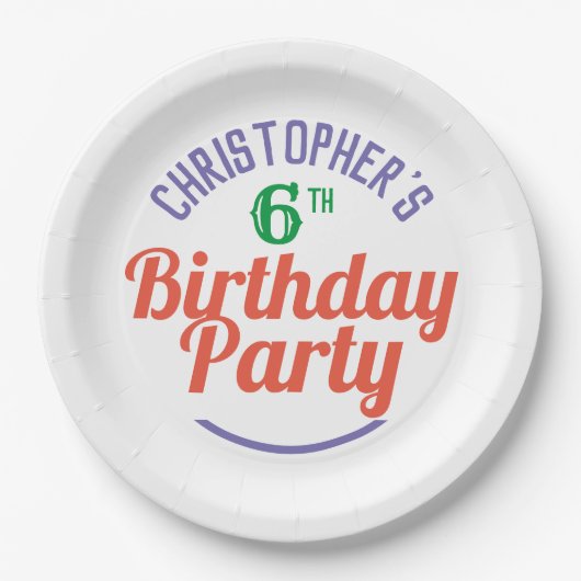 Teller zum 6. Geburtstag des Kindes (Vorderseite)