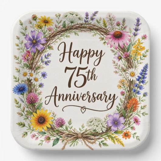 Teller zum 75. Hochzeitstag, 75 Jahre Ehe (Vorderseite)