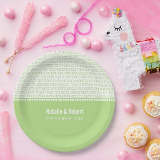 Teller zum Binary Code von Green Geek Chic (Party)