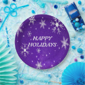 Teller zum Blue-Lila Backgrd Paper mit weißen Schn (Party)