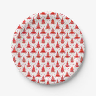 Teller zum Design von Red Pattern von Weihnachtsba