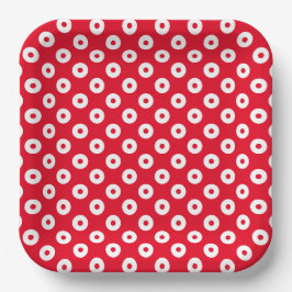 Teller zum einfachen Rot-Weiß-Polka-Dots-Papier