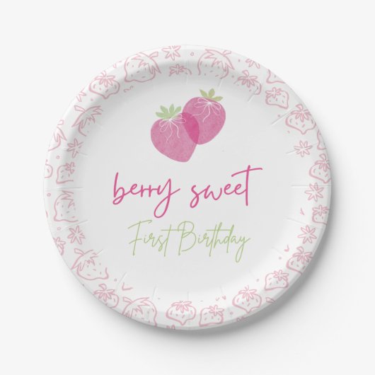 Teller zum ersten Geburtstag Berry Sweet (Vorderseite)