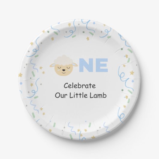 Teller zum ersten Geburtstag von Little Lamb (Vorderseite)