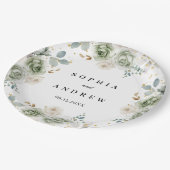 Teller zum Hochzeitsbuch auf den Seiten Grün und W (Schrägansicht)