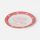 Teller zum Hochzeitsschreiben und Korallenherzen (Schrägansicht)