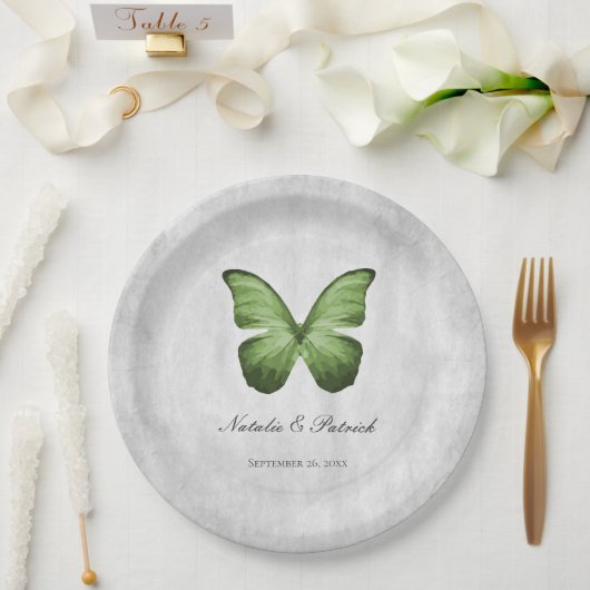 Teller zum Hochzeitsschreiben von Green Butterfly (Hochzeit)