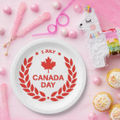 Teller zum kanadischen Day Wreath Paper (Party)