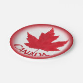 Teller zum kanadischen Tag Festive Kanada Flaggen- (Schrägansicht)
